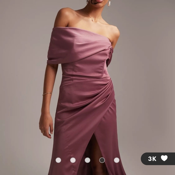 Orchid Evening Dress, Off-shoulder, Maxi with Slit - Picture 3 of 7